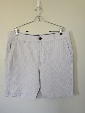 Union | NWOT Blue Striped Seersucker Chino Shorts Size 36R